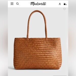 Madewell Tan Woven Leather Tote Bag